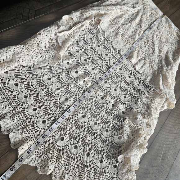 Blu Pepper Crochet High-low Cream Maxi Skirt Size Large Beachy Summer - Picture 10 of 10